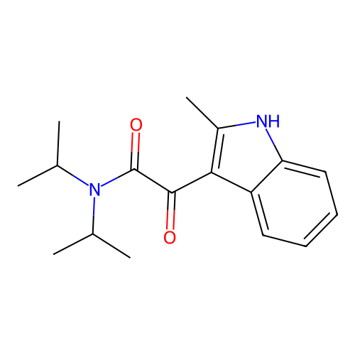 N,N-diisopropyl-2-(2-methyl-1H-indol-3-yl)-2-oxoacetamide structure
