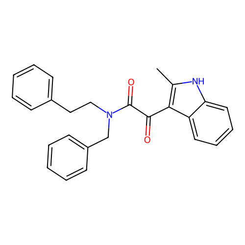 N-benzyl-2-(2-methyl-1H-indol-3-yl)-2-oxo-N-phenethylacetamide structure