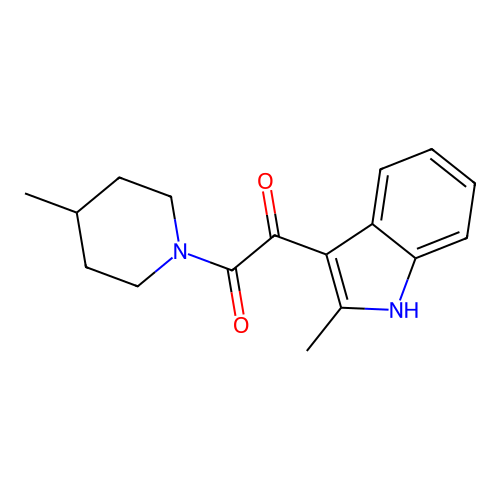 1-(2-methyl-1H-indol-3-yl)-2-(4-methylpiperidin-1-yl)ethane-1,2-dione structure