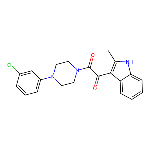 1-[4-(3-chlorophenyl)piperazin-1-yl]-2-(2-methyl-1H-indol-3-yl)ethane-1,2-dione structure