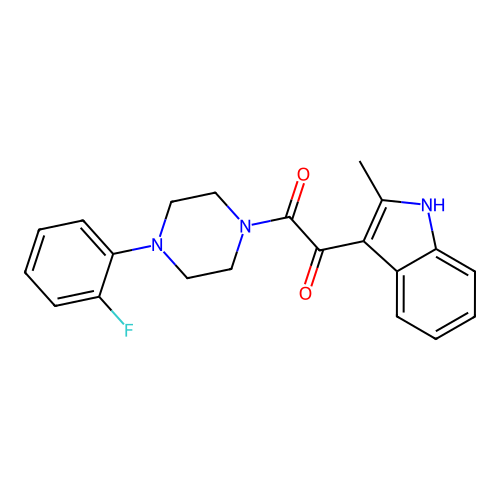 1-[4-(2-fluorophenyl)piperazin-1-yl]-2-(2-methyl-1H-indol-3-yl)ethane-1,2-dione structure