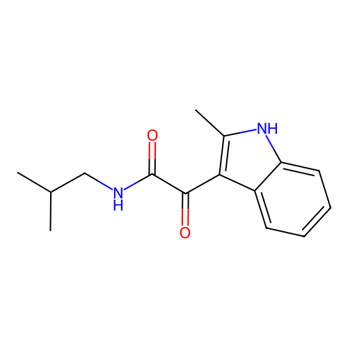 2-(2-methyl-1H-indol-3-yl)-N-(2-methylpropyl)-2-oxoacetamide structure