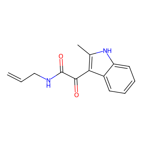 N-allyl-2-(2-methyl-1H-indol-3-yl)-2-oxoacetamide structure