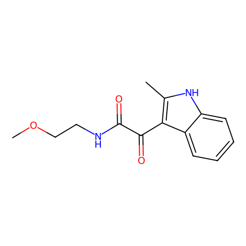 N-(2-methoxyethyl)-2-(2-methyl-1H-indol-3-yl)-2-oxoacetamide structure
