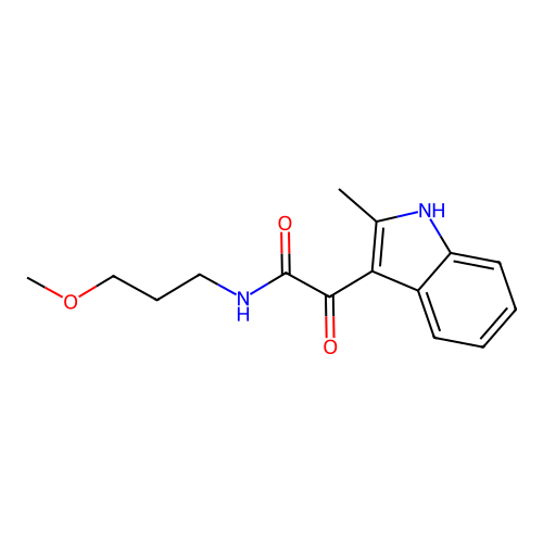 N-(3-methoxypropyl)-2-(2-methyl-1H-indol-3-yl)-2-oxoacetamide structure