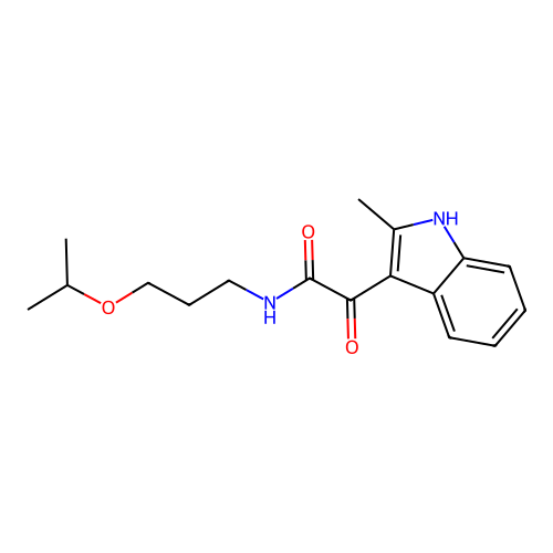 N-(3-isopropoxypropyl)-2-(2-methyl-1H-indol-3-yl)-2-oxoacetamide structure