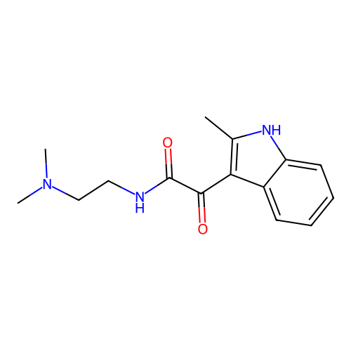 N-[2-(dimethylamino)ethyl]-2-(2-methyl-1H-indol-3-yl)-2-oxoacetamide structure