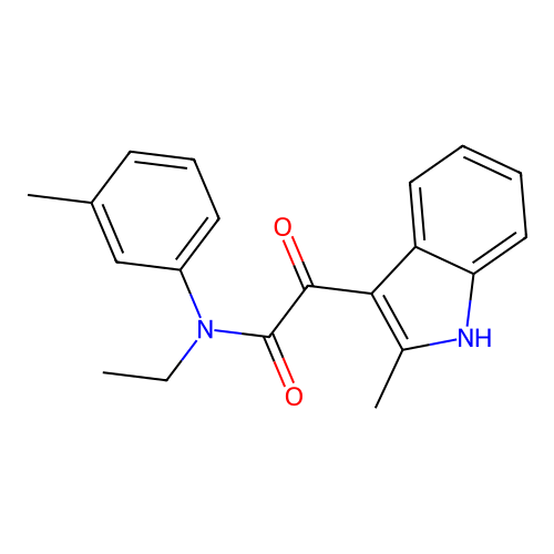 N-ethyl-2-(2-methyl-1H-indol-3-yl)-N-(3-methylphenyl)-2-oxoacetamide structure