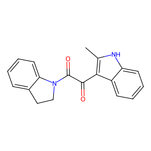 1-(indolin-1-yl)-2-(2-methyl-1H-indol-3-yl)ethane-1,2-dione structure