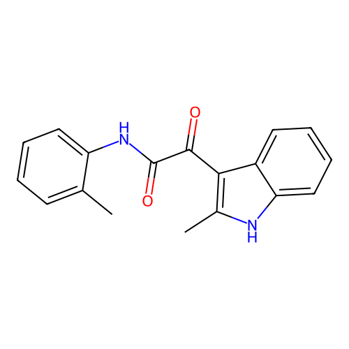 2-(2-methyl-1H-indol-3-yl)-N-(2-methylphenyl)-2-oxoacetamide structure