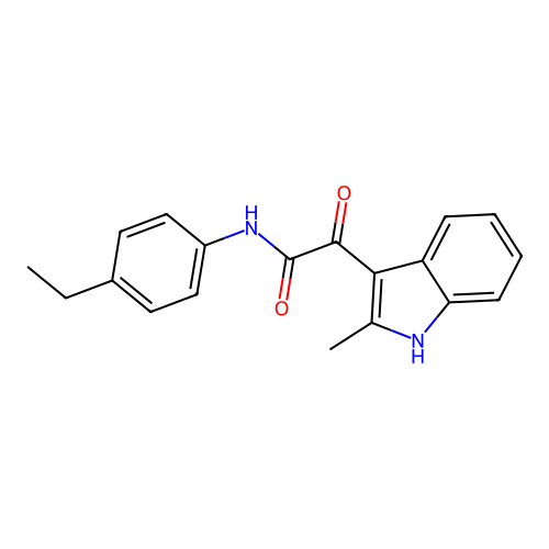 N-(4-ethylphenyl)-2-(2-methyl-1H-indol-3-yl)-2-oxoacetamide structure