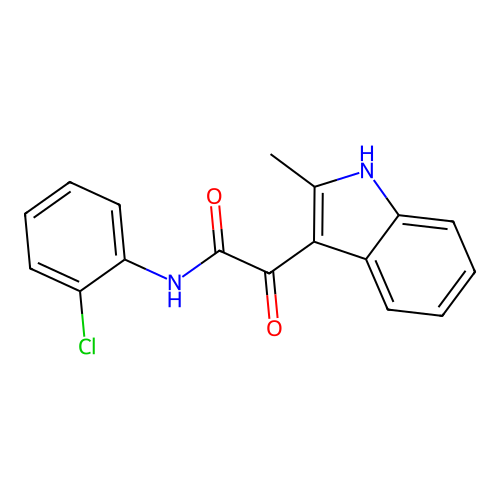N-(2-chlorophenyl)-2-(2-methyl-1H-indol-3-yl)-2-oxoacetamide structure