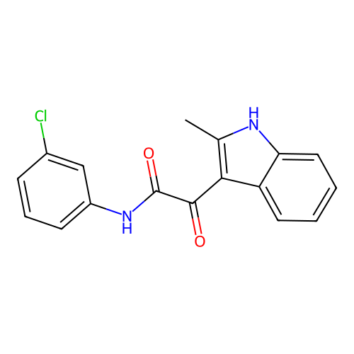 N-(3-chlorophenyl)-2-(2-methyl-1H-indol-3-yl)-2-oxoacetamide structure