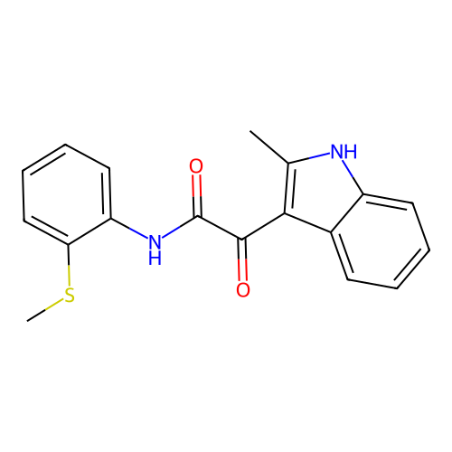 2-(2-methyl-1H-indol-3-yl)-N-(2-(methylthio)phenyl)-2-oxoacetamide structure