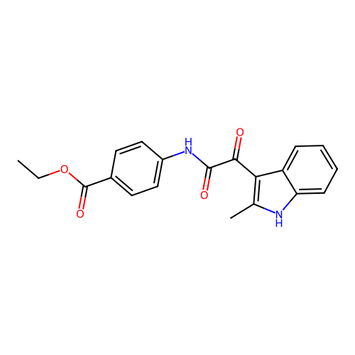 ethyl 4-(2-(2-methyl-1H-indol-3-yl)-2-oxoacetamido)benzoate structure