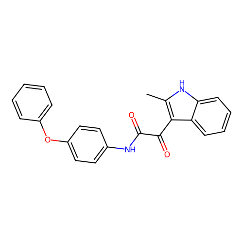 2-(2-methyl-1H-indol-3-yl)-2-oxo-N-(4-phenoxyphenyl)acetamide structure