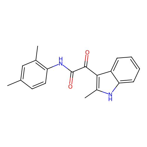 N-(2,4-dimethylphenyl)-2-(2-methyl-1H-indol-3-yl)-2-oxoacetamide structure