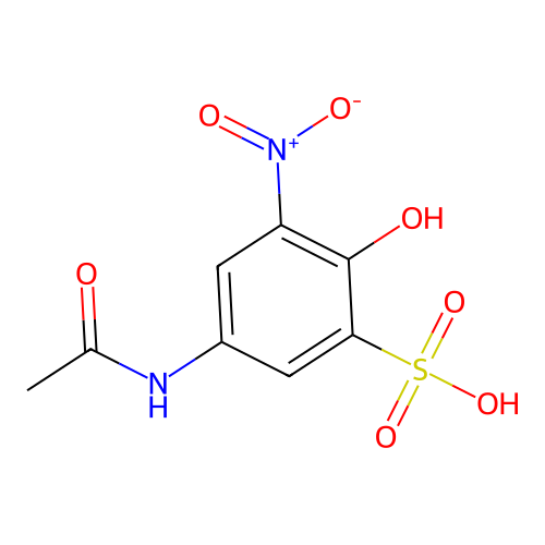 5-Acetamido-2-hydroxy-3-nitrobenzenesulphonic acid structure
