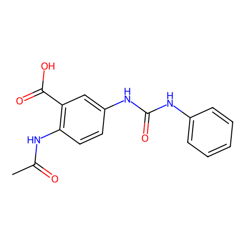 2-Acetamido-5-(((phenylamino)carbonyl)amino)benzoic acid structure