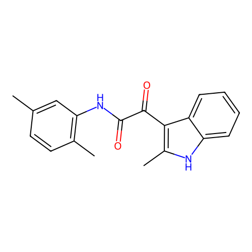 N-(2,5-dimethylphenyl)-2-(2-methyl-1H-indol-3-yl)-2-oxoacetamide structure