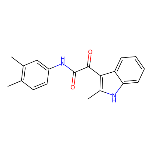 N-(3,4-dimethylphenyl)-2-(2-methyl-1H-indol-3-yl)-2-oxoacetamide structure
