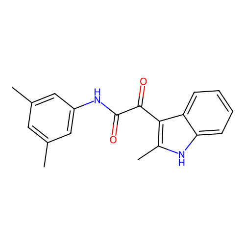 N-(3,5-dimethylphenyl)-2-(2-methyl-1H-indol-3-yl)-2-oxoacetamide structure