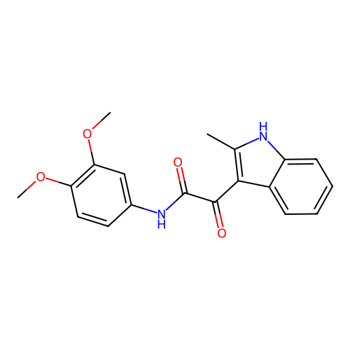 N-(3,4-dimethoxyphenyl)-2-(2-methyl-1H-indol-3-yl)-2-oxoacetamide structure