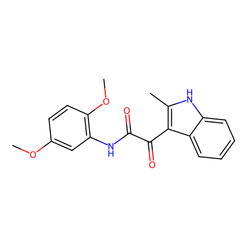 N-(2,5-dimethoxyphenyl)-2-(2-methyl-1H-indol-3-yl)-2-oxoacetamide structure