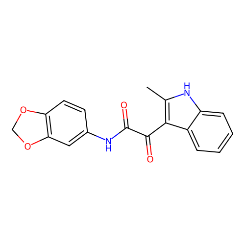 N-(1,3-benzodioxol-5-yl)-2-(2-methyl-1H-indol-3-yl)-2-oxoacetamide structure