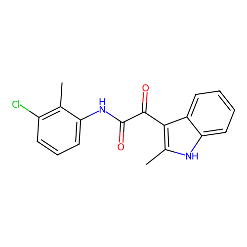 N-(3-chloro-2-methylphenyl)-2-(2-methyl-1H-indol-3-yl)-2-oxoacetamide structure