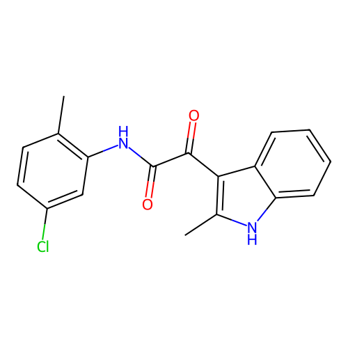 N-(5-chloro-2-methylphenyl)-2-(2-methyl-1H-indol-3-yl)-2-oxoacetamide structure