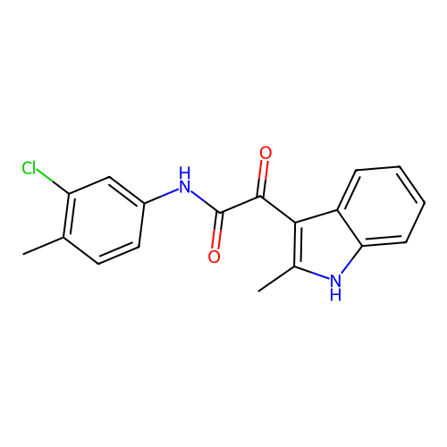 N-(3-chloro-4-methylphenyl)-2-(2-methyl-1H-indol-3-yl)-2-oxoacetamide structure