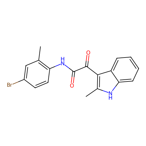 N-(4-bromo-2-methylphenyl)-2-(2-methyl-1H-indol-3-yl)-2-oxoacetamide structure