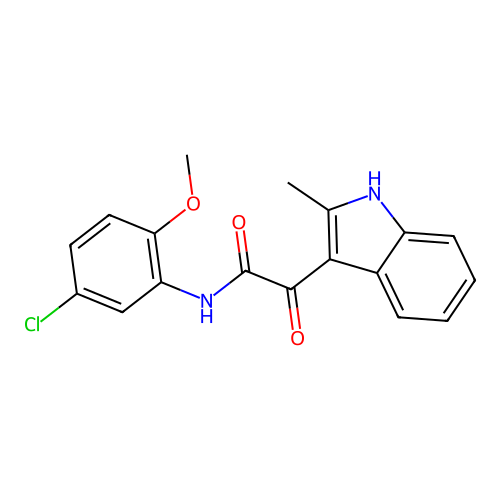 N-(5-chloro-2-methoxyphenyl)-2-(2-methyl-1H-indol-3-yl)-2-oxoacetamide structure