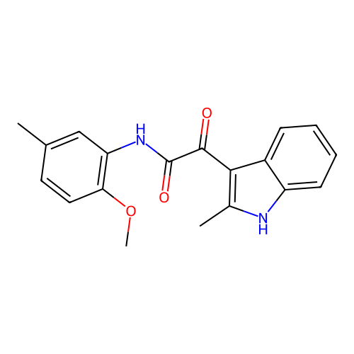 N-(2-methoxy-5-methylphenyl)-2-(2-methyl-1H-indol-3-yl)-2-oxoacetamide structure