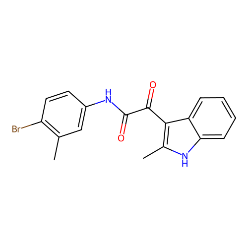 N-(4-bromo-3-methylphenyl)-2-(2-methyl-1H-indol-3-yl)-2-oxoacetamide structure