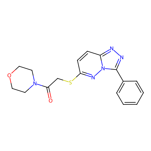 1-Morpholino-2-((3-phenyl-[1,2,4]triazolo[4,3-b]pyridazin-6-yl)thio)ethanone structure