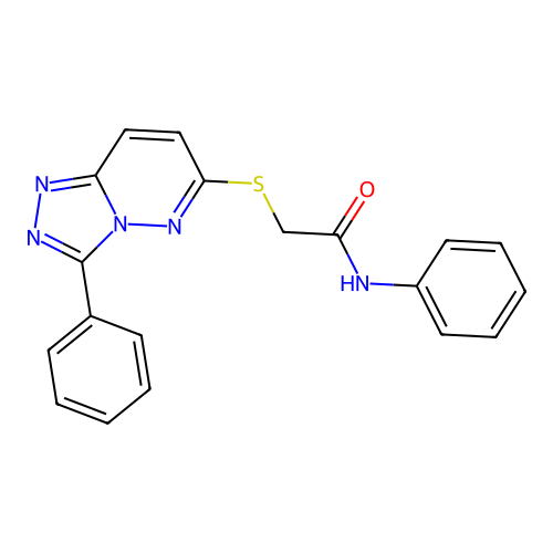 N-phenyl-2-((3-phenyl-[1,2,4]triazolo[4,3-b]pyridazin-6-yl)thio)acetamide structure