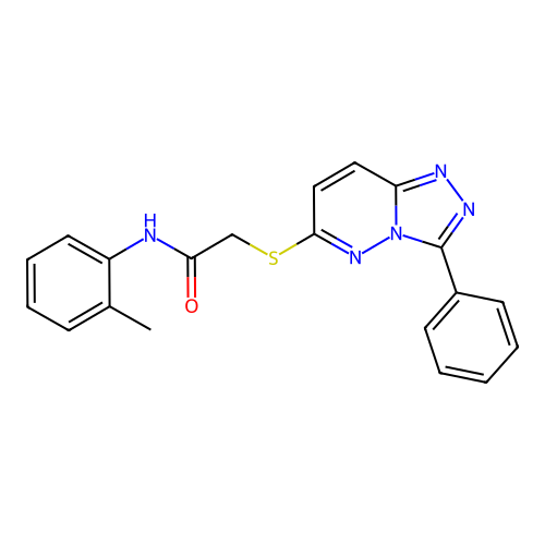 2-((3-phenyl-[1,2,4]triazolo[4,3-b]pyridazin-6-yl)thio)-N-(o-tolyl)acetamide structure