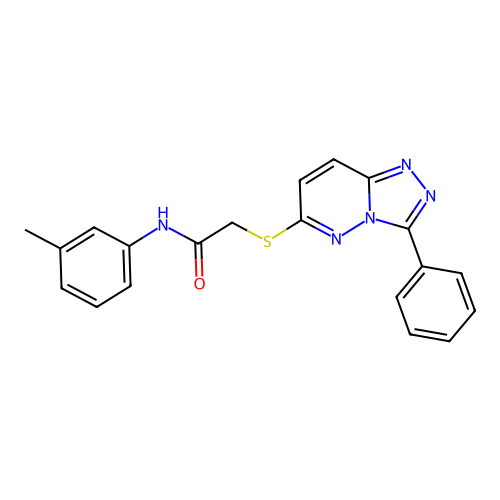 2-((3-phenyl-[1,2,4]triazolo[4,3-b]pyridazin-6-yl)thio)-N-(m-tolyl)acetamide structure