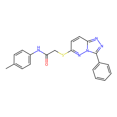 2-((3-phenyl-[1,2,4]triazolo[4,3-b]pyridazin-6-yl)thio)-N-(p-tolyl)acetamide structure