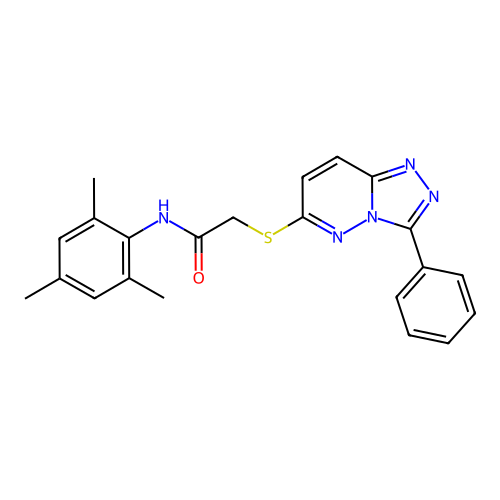 N-mesityl-2-((3-phenyl-[1,2,4]triazolo[4,3-b]pyridazin-6-yl)thio)acetamide structure