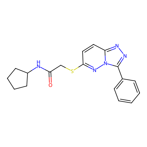 N-cyclopentyl-2-((3-phenyl-[1,2,4]triazolo[4,3-b]pyridazin-6-yl)thio)acetamide structure