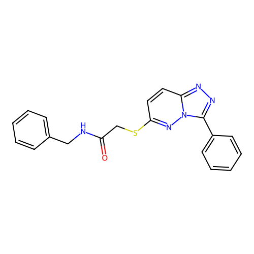 N-benzyl-2-({3-phenyl-[1,2,4]triazolo[4,3-b]pyridazin-6-yl}sulfanyl)acetamide structure