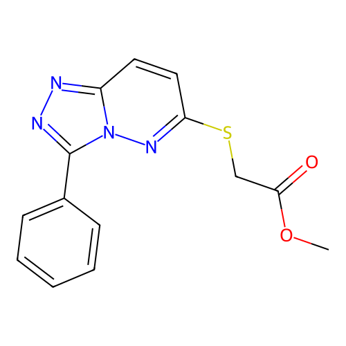 Methyl 2-((3-phenyl-[1,2,4]triazolo[4,3-b]pyridazin-6-yl)thio)acetate structure