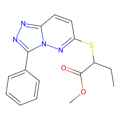Methyl 2-((3-phenyl-[1,2,4]triazolo[4,3-b]pyridazin-6-yl)thio)butanoate structure