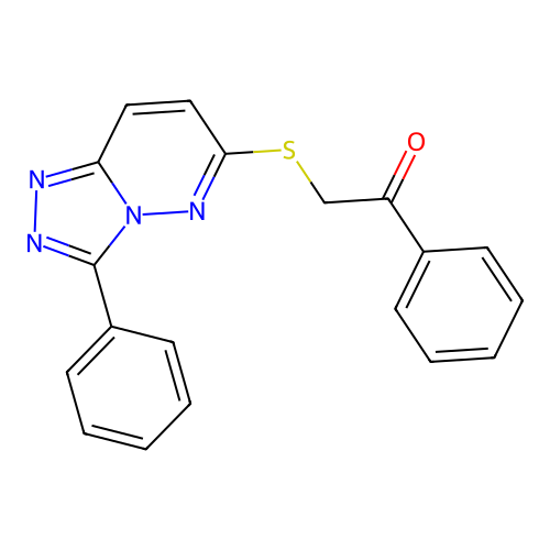 1-Phenyl-2-((3-phenyl-[1,2,4]triazolo[4,3-b]pyridazin-6-yl)thio)ethanone structure