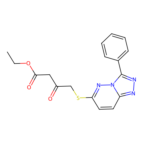 Ethyl 3-oxo-4-[(3-phenyl[1,2,4]triazolo[4,3-b]pyridazin-6-yl)thio]butanoate structure