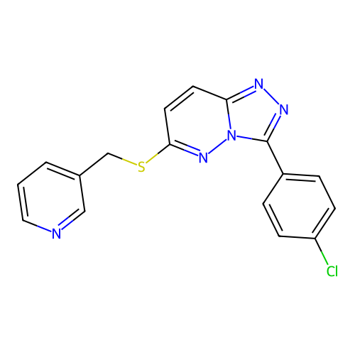 3-(4-Chlorophenyl)-6-((pyridin-3-ylmethyl)thio)-[1,2,4]triazolo[4,3-b]pyridazine structure