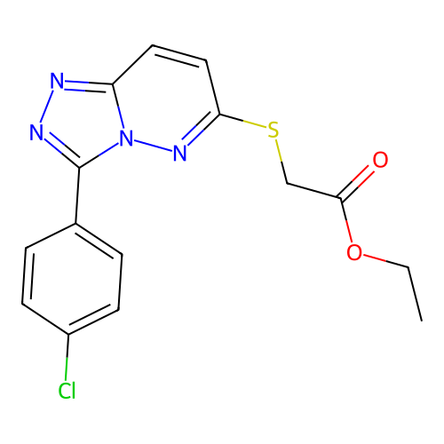 Ethyl 2-((3-(4-chlorophenyl)-[1,2,4]triazolo[4,3-b]pyridazin-6-yl)thio)acetate structure
